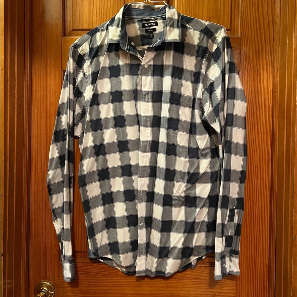 Express mens casual button down shirt size large